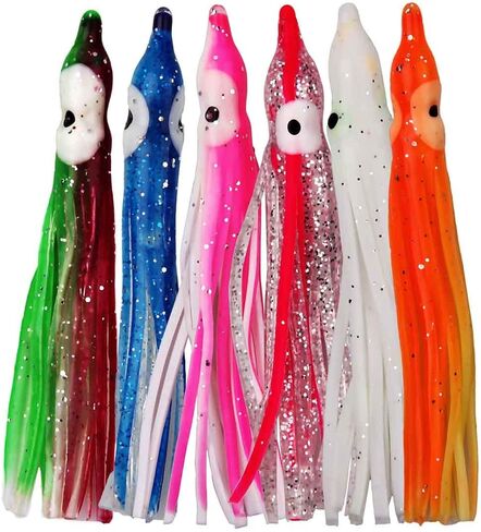 Fishing Squid Skirts Lures Glow Soft Plastic Octopus Skirts in Kuwait