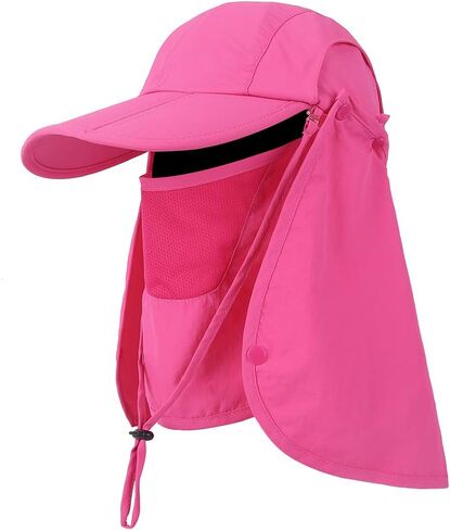 CRISTGEE Foldable Sun Cap, Fishing Hats, UPF 50+ Protection Caps with Face Mask Neck Flap in Kuwait