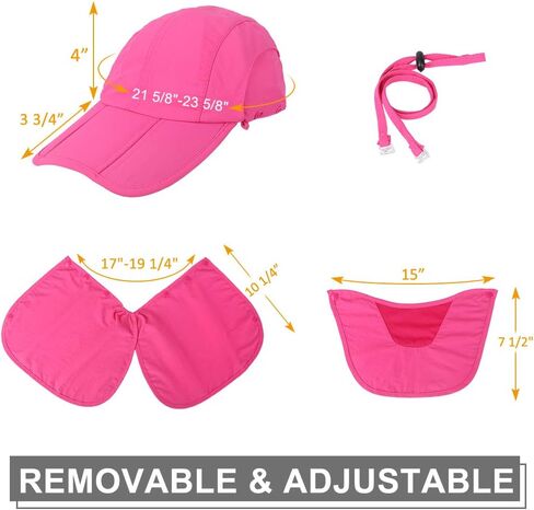 CRISTGEE Foldable Sun Cap, Fishing Hats, UPF 50+ Protection Caps with Face Mask Neck Flap in Kuwait