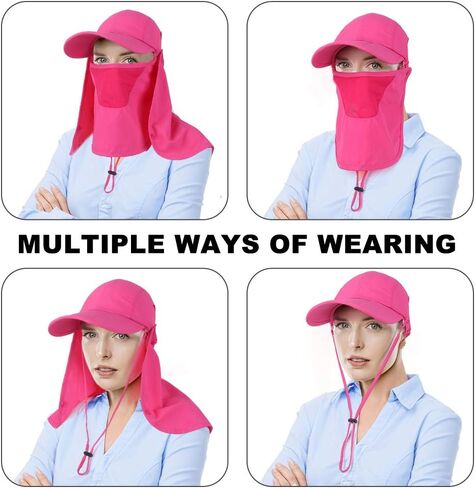 CRISTGEE Foldable Sun Cap, Fishing Hats, UPF 50+ Protection Caps with Face Mask Neck Flap in Kuwait
