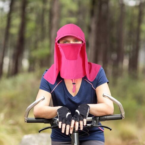CRISTGEE Foldable Sun Cap, Fishing Hats, UPF 50+ Protection Caps with Face Mask Neck Flap in Kuwait