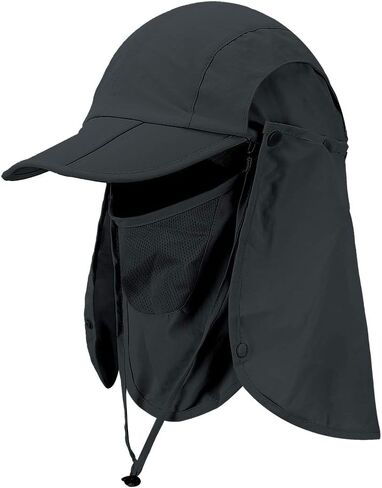 CRISTGEE Foldable Sun Cap, Fishing Hats, UPF 50+ Protection Caps with Face Mask Neck Flap in Kuwait