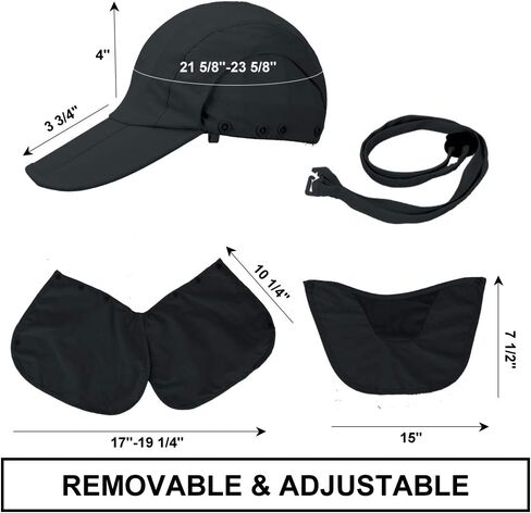 CRISTGEE Foldable Sun Cap, Fishing Hats, UPF 50+ Protection Caps with Face Mask Neck Flap in Kuwait