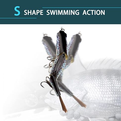 ODS Bionic Lure 3 Segmented Swimbait Lifelike with Fiber Tail Fishing Tackle for Pike Musky Trout in Kuwait