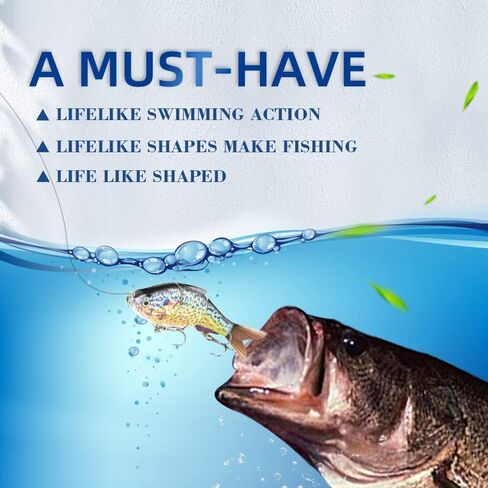 ODS Bionic Lure 3 Segmented Swimbait Lifelike with Fiber Tail Fishing Tackle for Pike Musky Trout in Kuwait