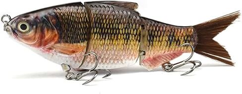 ODS Bionic Lure 3 Segmented Swimbait Lifelike with Fiber Tail Fishing Tackle for Pike Musky Trout in Kuwait