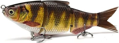 ODS Bionic Lure 3 Segmented Swimbait Lifelike with Fiber Tail Fishing Tackle for Pike Musky Trout in Kuwait