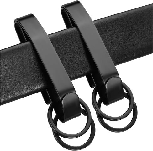 HTZNHXT قطعتان من حامل مفاتيح الحزام، مشبك حزام مفاتيح من الفولاذ المقاوم للصدأ مع حلقة مفاتيح قابلة للإزالة، حامل مفاتيح سريع الفك لحراس سجن الشرطة ووكالات إطفاء الحرائق in Kuwait