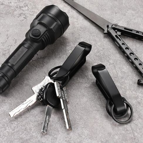 HTZNHXT قطعتان من حامل مفاتيح الحزام، مشبك حزام مفاتيح من الفولاذ المقاوم للصدأ مع حلقة مفاتيح قابلة للإزالة، حامل مفاتيح سريع الفك لحراس سجن الشرطة ووكالات إطفاء الحرائق in Kuwait