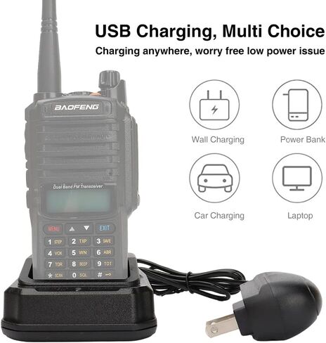 قاعدة شاحن بطارية Baofeng مع محول أمريكي 100-240 فولت لراديو Baofeng المقاوم للماء في اتجاهين UV-9R UV-9R Plus UV-9RPRO BF-A58 BF-9700 GT-3WP UV-82WP R760 Plus Series in Saudi Arabia