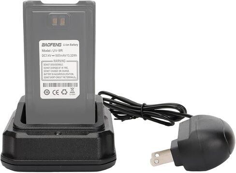 قاعدة شاحن بطارية Baofeng مع محول أمريكي 100-240 فولت لراديو Baofeng المقاوم للماء في اتجاهين UV-9R UV-9R Plus UV-9RPRO BF-A58 BF-9700 GT-3WP UV-82WP R760 Plus Series in Saudi Arabia