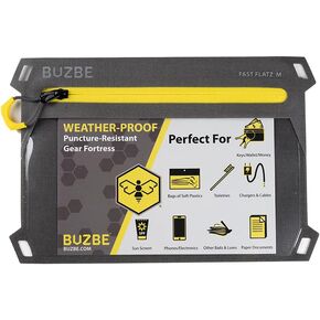 BUZBE Fast Flatz Gear Pouch, Weatherproof Zippered Pouch, Tool Pouch, Bait Bag, Fishing Tackle Organizer Pouch, Half Large