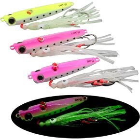 Fishing Jigs Spoon Lures Slow Fishing Lures Vertical Jigging Spoon Slow Fast Pitch Flat for Saltwater Tuna, Grouper, Snapper, Bass, Salmon 21/60/80/100g in Saudi Arabia