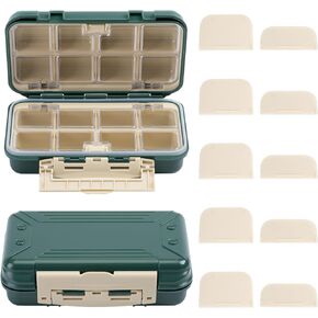Goture Fishing Tackle Box Small Floating Waterproof Terminal Storage Double-Sided Plastic With Adjustable Dividers Organizer Swivels Jigs Sinker Portable Available Container For Bass