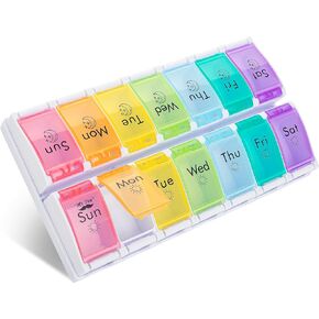 مستر بن - منظم حبوب الدواء الأسبوعي مرتين في اليوم، منظم حبوب الدواء صباحًا ومساءً، 7 أيام، حاويات حبوب الدواء 7 أيام مرتين في اليوم، منظمات حبوب الدواء 7 أيام مرتين في اليوم، منظم حبوب الدواء ليلاً ونهارًا in Kuwait