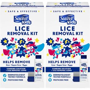 علاج قمل الرأس من شركة سواف كيدز - مشط القمل + محلول تمشيط للبيض والقمل الفائق وإزالة القمل، 118 مل (عبوة من قطعتين) in Kuwait