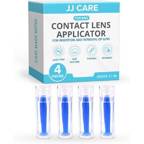 JJ CARE Contact Lens Applicator - Bundle Pack, Contact Lens Remover for Hard Lenses, Eye Contact Plunger for Hard Contacts, Contact Removal Tool for Permeable Gas Lenses w/Mirror & Contact Lens Case in Kuwait