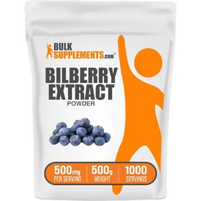 BULKSUPPLEMENTS.COM مسحوق مستخلص التوت - مستخلص فاكهة التوت، مكمل مضادات الأكسدة، مسحوق التوت - مكمل التوت للعيون، خالي من الغلوتين - 500 مجم لكل وجبة، 250 جم (8.8 أونصة)