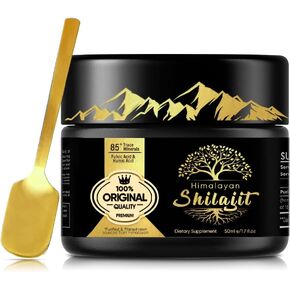 500mg Shilajit Pure Himalayan Organic Resin, 85+ Trace Minerals Complex for Focus & Energy, Immune Support, Overall Health - 50 Grams (2-3 Month Supply) in Kuwait