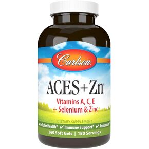 كارلسون - ACES + Zn، فيتامينات A وC وE + السيلينيوم والزنك، دعم الغدة الدرقية، فيتامينات متعددة مع الزنك، الصحة الخلوية ودعم المناعة، فيتامينات السيلينيوم المتعددة، مضادات الأكسدة، 360 كبسولة هلامية in Saudi Arabia