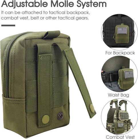 2 حزمة من الحقائب مولي، الحقيبة التكتيكية مولي سترة الحقيبة الهاتف الخليوي الحافظة حزام الحقيبة حقيبة الخصر حزمة EDC مول الملحقات حقيبة صغيرة الحقيبة المساعدة مع رقعة العلم، أسود in Kuwait
