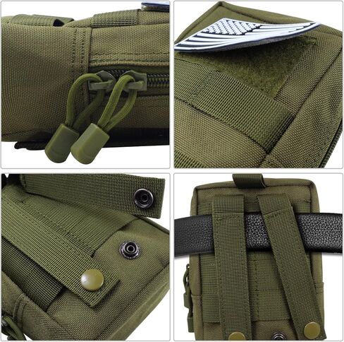 2 حزمة من الحقائب مولي، الحقيبة التكتيكية مولي سترة الحقيبة الهاتف الخليوي الحافظة حزام الحقيبة حقيبة الخصر حزمة EDC مول الملحقات حقيبة صغيرة الحقيبة المساعدة مع رقعة العلم، أسود in Kuwait