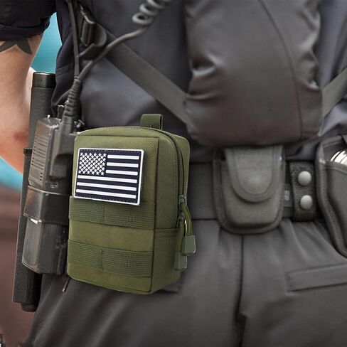 2 حزمة من الحقائب مولي، الحقيبة التكتيكية مولي سترة الحقيبة الهاتف الخليوي الحافظة حزام الحقيبة حقيبة الخصر حزمة EDC مول الملحقات حقيبة صغيرة الحقيبة المساعدة مع رقعة العلم، أسود in Kuwait