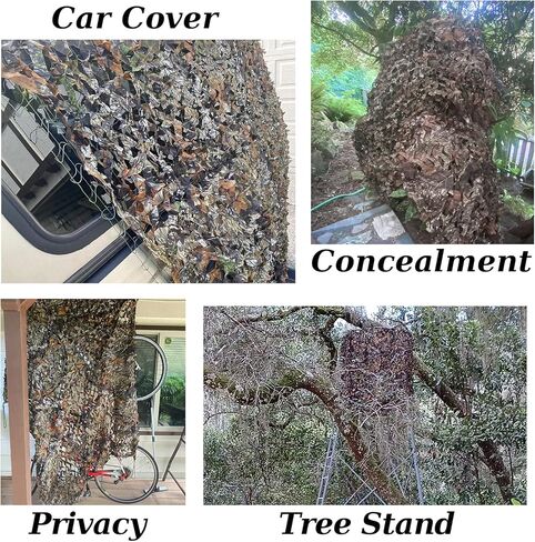 Yeacool شبكة مموهة شبكة مموهة عسكرية فائضة شبكة مموهة هادئة مع دعم شبكي للصيد والرماية والديكور صورة ظلة غطاء سيارة للتخييم in Kuwait