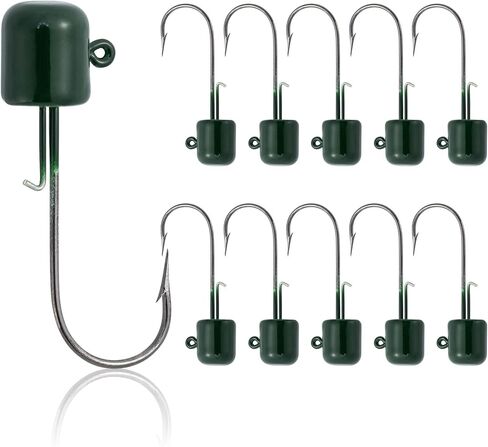 10 عبوات من Alwonder Ned Rig Head Jig Head لصيد الفطر، ألوان متعددة، رؤوس خطاف Mustad Bass للطعم البلاستيكي الناعم للمياه العذبة in Saudi Arabia