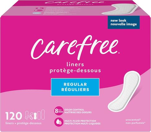 Carefree Panty Liners, Regular Liners, Unwrapped, Unscented, 120ct (Packaging May Vary) in Saudi Arabia