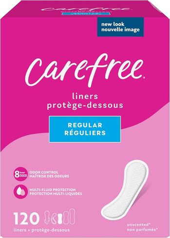 Carefree Panty Liners, Regular Liners, Unwrapped, Unscented, 120ct (Packaging May Vary) in Saudi Arabia