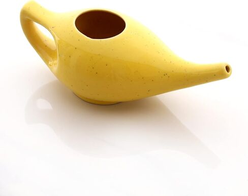 Yoga Neti Pot for Sinus & Congestion Cleaning| Microwave and Dishwasher Friendly | Leak Proof Durable Ceramic Neti Pot| Nasal Wash Handcrafted Durable Ceramic - Blue in Kuwait