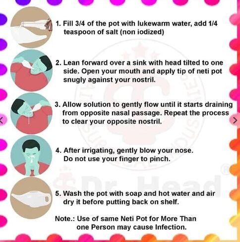 Yoga Neti Pot for Sinus & Congestion Cleaning| Microwave and Dishwasher Friendly | Leak Proof Durable Ceramic Neti Pot| Nasal Wash Handcrafted Durable Ceramic - Blue in Kuwait