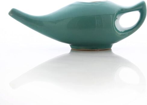 2activelife Yoga Neti Pot لتنظيف الجيوب الأنفية والاحتقان| مناسب للاستخدام في الميكروويف وغسالة الأطباق | وعاء Neti من السيراميك المتين المقاوم للتسرب| غسول الأنف مصنوع يدويًا من السيراميك المتين - أصفر خشخشة in Kuwait