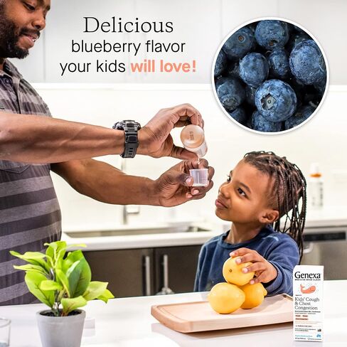 Genexa Kids' Liquid Cough & Chest Congestion Medicine - 4oz - Multi-Symptom Congestion Relief - Certified Vegan, Organic, Gluten Free & Non-GMO - Homeopathic Remedies (Packaging May Vary) in Kuwait