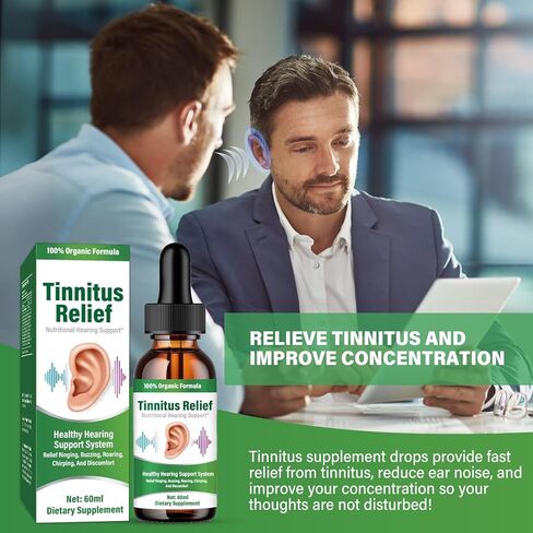 TUHIMO Tinnitus Relief for Ringing Ears, Natural Herbal Formula Tinnitus Treatment, Ear Ringing Relief Drops, Tinnitus Oil Effectively Improve Hearing for Men & Women in Kuwait
