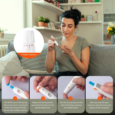 مجموعة أدوات مراقبة نسبة الجلوكوز في الدم الذكية اللاسلكية iHealth Gluco+ مع تطبيق مجاني، 10 شرائط لقياس نسبة السكر في الدم، 10 مشارط، جهاز مراقبة نسبة السكر في الدم، جهاز وخز واحد، مجموعة اختبار مرض السكري المحمولة للاستخدام المنزلي in Kuwait