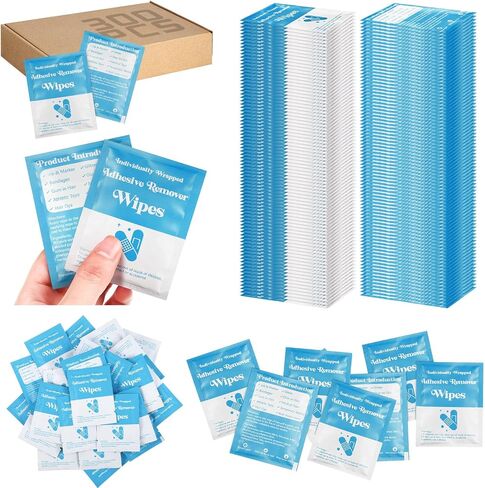Timgle 300 Pcs Adhesive Remover Wipes Non Woven Adhesive Remover Pad Individually Packaged Bandage Adhesive Remover for Skin Gentle Portable Adhesive Removal Wipes for Sticky Tape Dressings Residue in Saudi Arabia