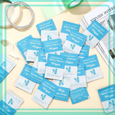 Timgle 300 Pcs Adhesive Remover Wipes Non Woven Adhesive Remover Pad Individually Packaged Bandage Adhesive Remover for Skin Gentle Portable Adhesive Removal Wipes for Sticky Tape Dressings Residue in Saudi Arabia