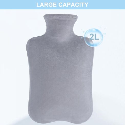 زجاجة ماء ساخن من أوزيرال مع غطاء ناعم، كيس ماء ساخن مصنوع من مادة PVC سعة 2 لتر، مناسب لآلام الكتف والرقبة، الأيدي والأقدام الدافئة، تشنجات الحيض، مع غطاء قطيفة، كيس ماء ساخن قابل للفصل in Kuwait