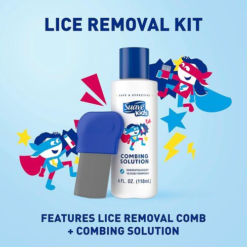 علاج قمل الرأس من شركة سواف كيدز - مشط القمل + محلول تمشيط للبيض والقمل الفائق وإزالة القمل، 118 مل (عبوة من قطعتين) in Kuwait
