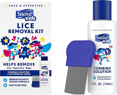 علاج قمل الرأس من شركة سواف كيدز - مشط القمل + محلول تمشيط للبيض والقمل الفائق وإزالة القمل، 118 مل (عبوة من قطعتين) in Kuwait