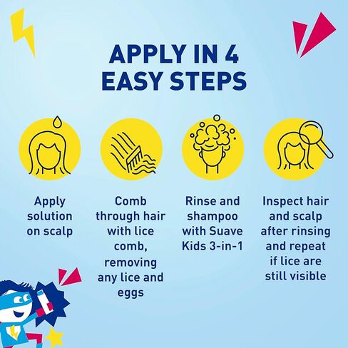 علاج قمل الرأس من شركة سواف كيدز - مشط القمل + محلول تمشيط للبيض والقمل الفائق وإزالة القمل، 118 مل (عبوة من قطعتين) in Kuwait