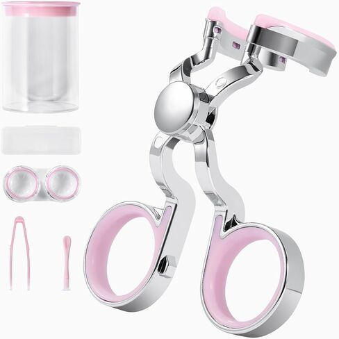 أدوات مساعدة على ارتداء العدسات اللاصقة اليومية الملونة من MUQING، مزيل عدسات لاصقة من السيليكون الناعم ومجموعة أدوات إدخال تتضمن ملاقط وحافظة عدسات لاصقة وكوب شفط بمكبس مزيل العدسات اللاصقة (أخضر) in Kuwait