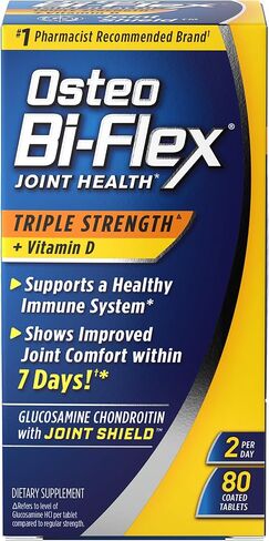 Osteo Bi-Flex Triple Strength(5) with Vitamin D Glucosamine Chondroitin Joint Health Supplement, Coated Tablets, 80 Count in Kuwait
