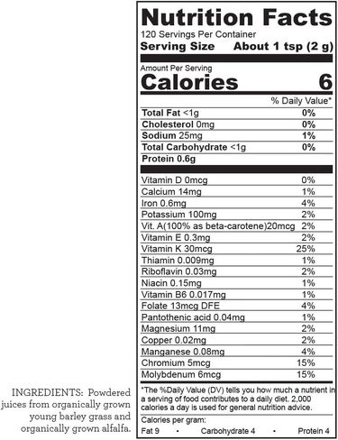 Hallelujah Diet Organic BarleyMax - Barley Grass Juice and Alfalfa Juice Powder, Vegan Formula, Plant-Based Dietary Supplement, Health Food Products, Original, 120 Servings, 8.5 Ounce Bottle in Saudi Arabia