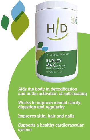 Hallelujah Diet Organic BarleyMax - Barley Grass Juice and Alfalfa Juice Powder, Vegan Formula, Plant-Based Dietary Supplement, Health Food Products, Original, 120 Servings, 8.5 Ounce Bottle in Saudi Arabia