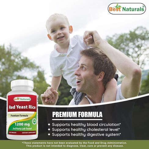 Best Naturals Red Yeast Rice Cholesterol Support 1200 mg (Non-GMO) 120 Tablets in Saudi Arabia