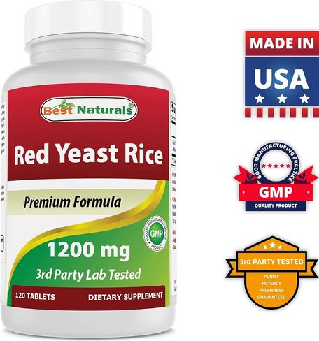 Best Naturals Red Yeast Rice Cholesterol Support 1200 mg (Non-GMO) 120 Tablets in Saudi Arabia