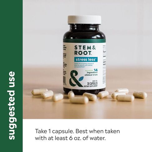 مكملات عشبية أقل إجهادًا للجذع والجذور مصنوعة من الزعرور، ونبات الحشيش الأسود، وزهرة العاطفة، وحشيشة الهر - تدعم الجهاز العصبي والتوازن العاطفي، وكبسولات الهدوء والاسترخاء - 30 قيراطًا in Kuwait
